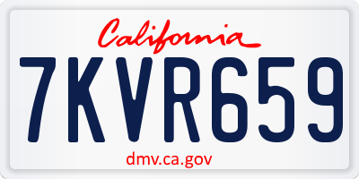 CA license plate 7KVR659