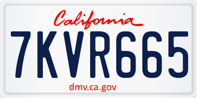 CA license plate 7KVR665