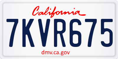 CA license plate 7KVR675