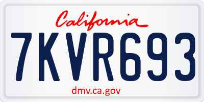 CA license plate 7KVR693