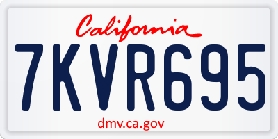 CA license plate 7KVR695