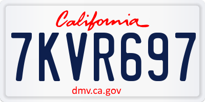 CA license plate 7KVR697