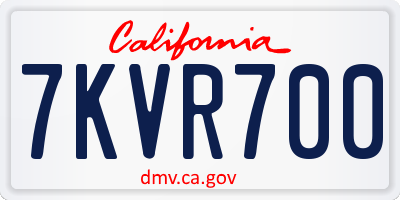 CA license plate 7KVR700