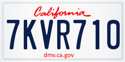 CA license plate 7KVR710