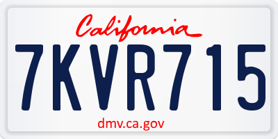 CA license plate 7KVR715