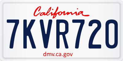 CA license plate 7KVR720