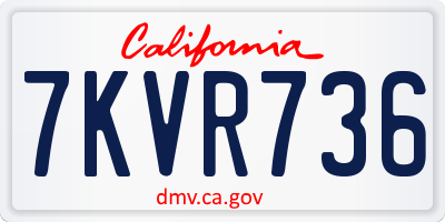 CA license plate 7KVR736