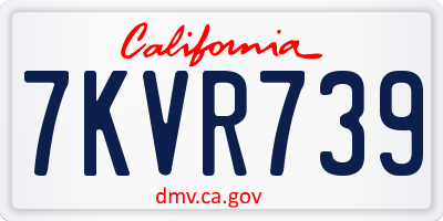 CA license plate 7KVR739