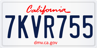 CA license plate 7KVR755