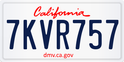 CA license plate 7KVR757