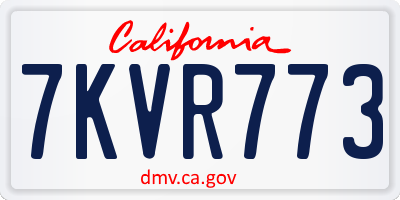 CA license plate 7KVR773
