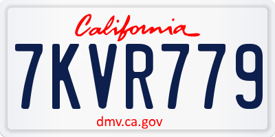 CA license plate 7KVR779