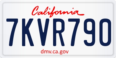 CA license plate 7KVR790