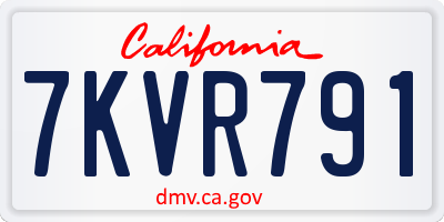CA license plate 7KVR791