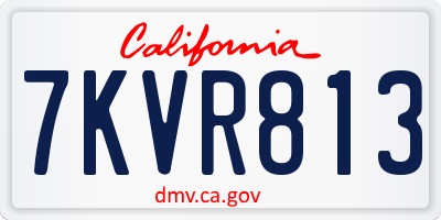 CA license plate 7KVR813