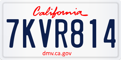 CA license plate 7KVR814