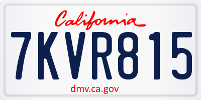 CA license plate 7KVR815