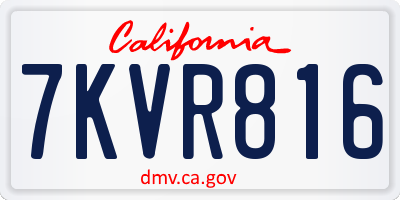 CA license plate 7KVR816