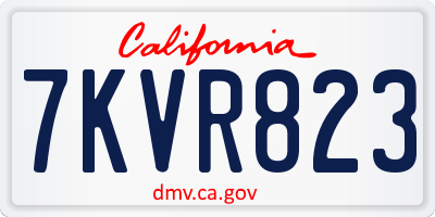 CA license plate 7KVR823