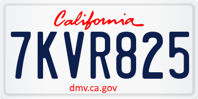 CA license plate 7KVR825