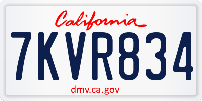 CA license plate 7KVR834