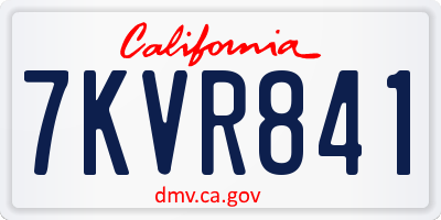 CA license plate 7KVR841
