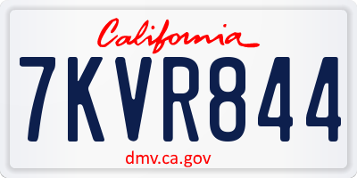 CA license plate 7KVR844