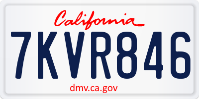 CA license plate 7KVR846