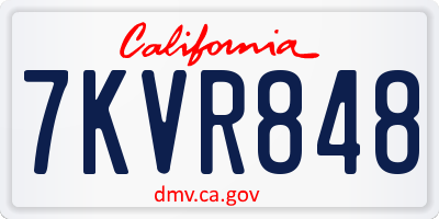CA license plate 7KVR848