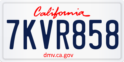 CA license plate 7KVR858