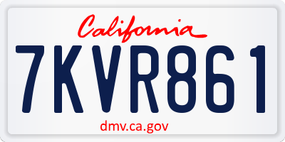 CA license plate 7KVR861