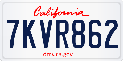 CA license plate 7KVR862