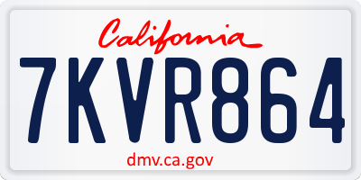CA license plate 7KVR864