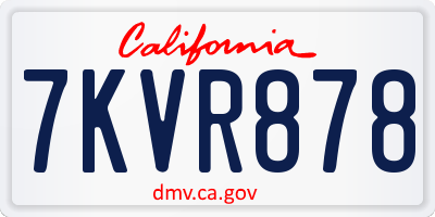 CA license plate 7KVR878
