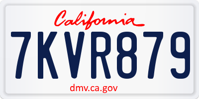 CA license plate 7KVR879