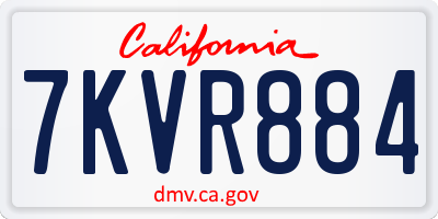 CA license plate 7KVR884
