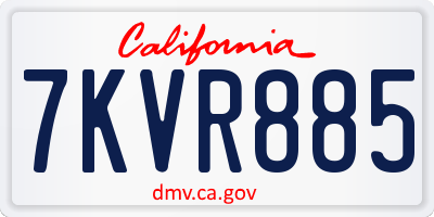 CA license plate 7KVR885