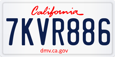 CA license plate 7KVR886