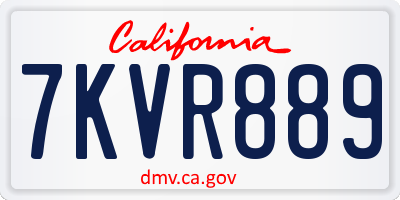CA license plate 7KVR889