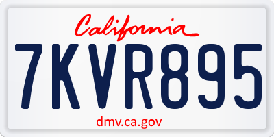 CA license plate 7KVR895