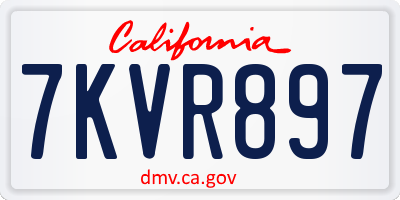 CA license plate 7KVR897