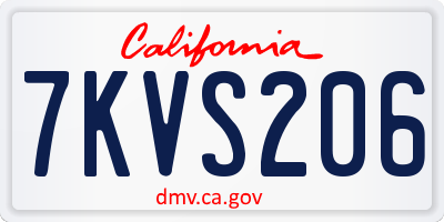 CA license plate 7KVS206