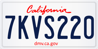 CA license plate 7KVS220