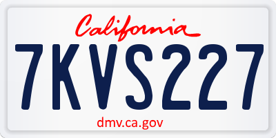CA license plate 7KVS227