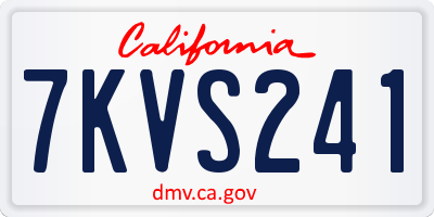 CA license plate 7KVS241