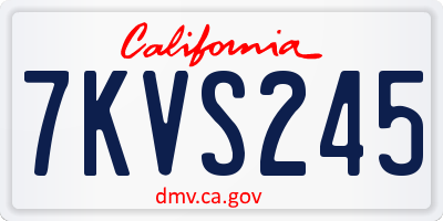 CA license plate 7KVS245