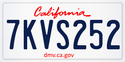 CA license plate 7KVS252