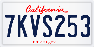 CA license plate 7KVS253