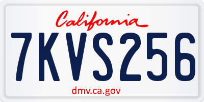 CA license plate 7KVS256