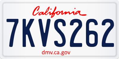 CA license plate 7KVS262